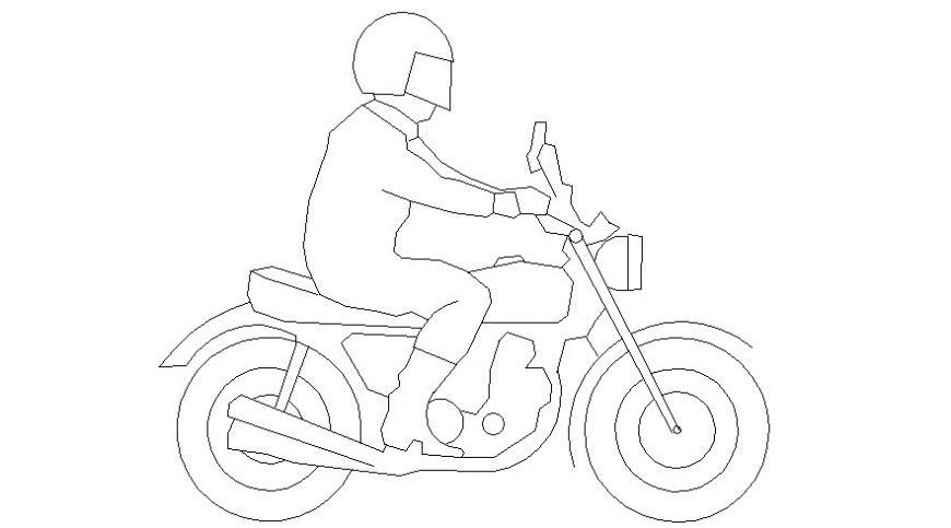 A person on bike in AutoCAD file