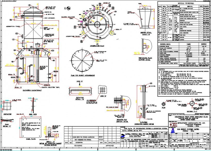 A Plan and section tank detail dwg file