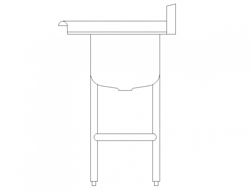 A Side elevation sink detail dwg file