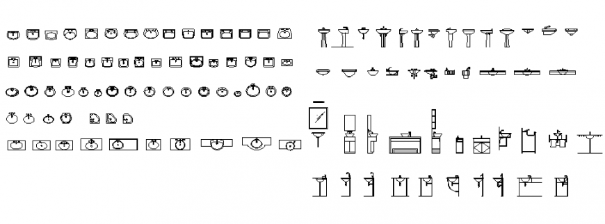 A Sink plan and elevation autocad file