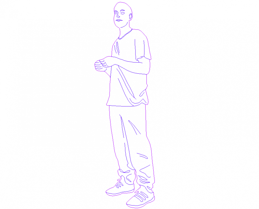 A standing guy plan detail dwg file.