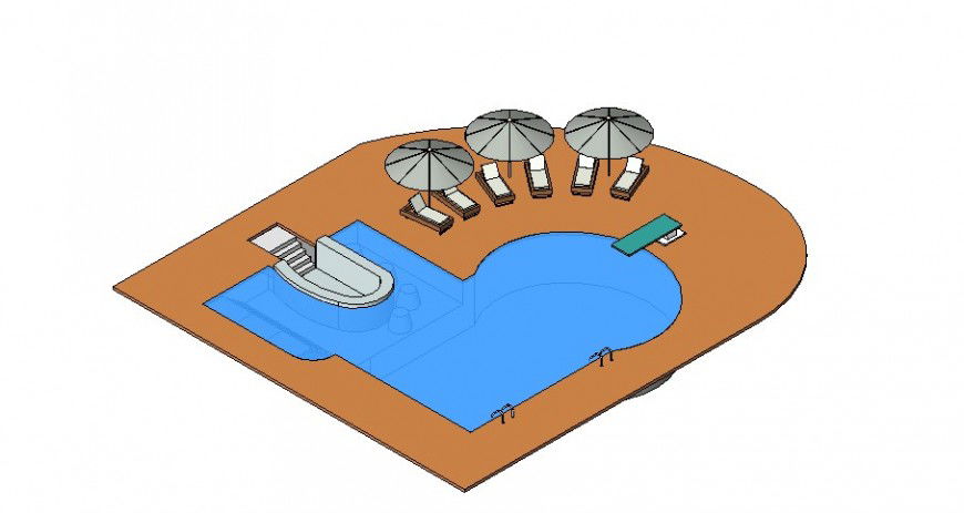 A Swimming pool 3 d plan layout file