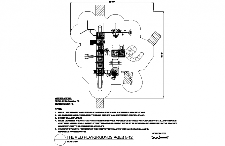 A system of playing design with themed playground plan dwg file