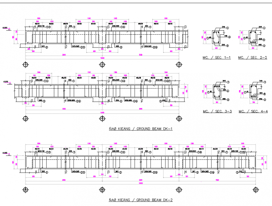 A the Beam and column section plan layout file