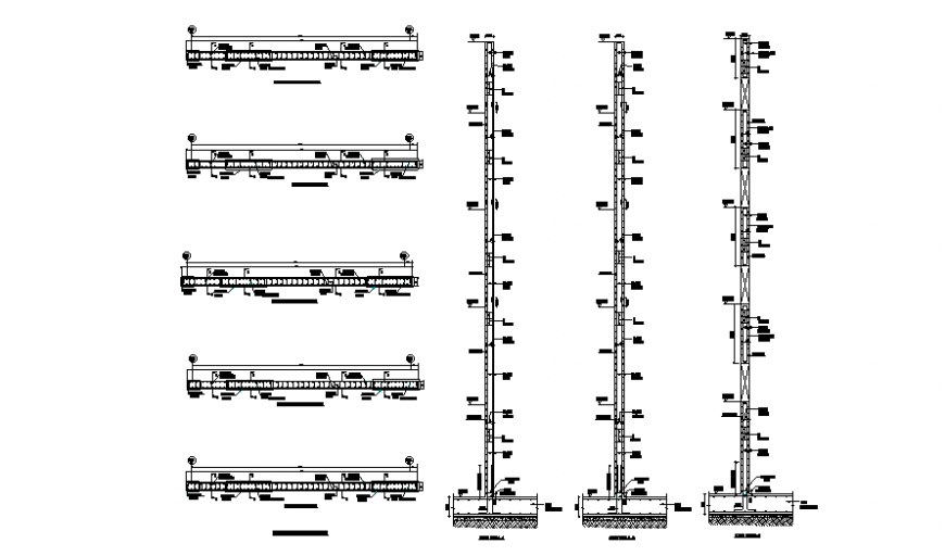 A The Foundation and beam section plan layout file