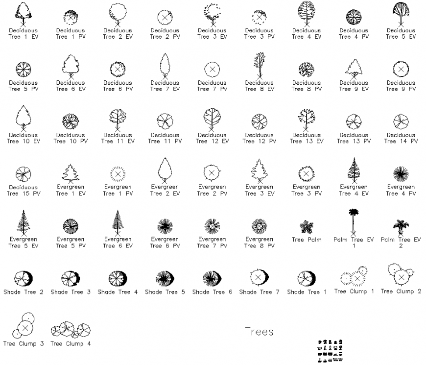 A tree plan detailed dwg file.