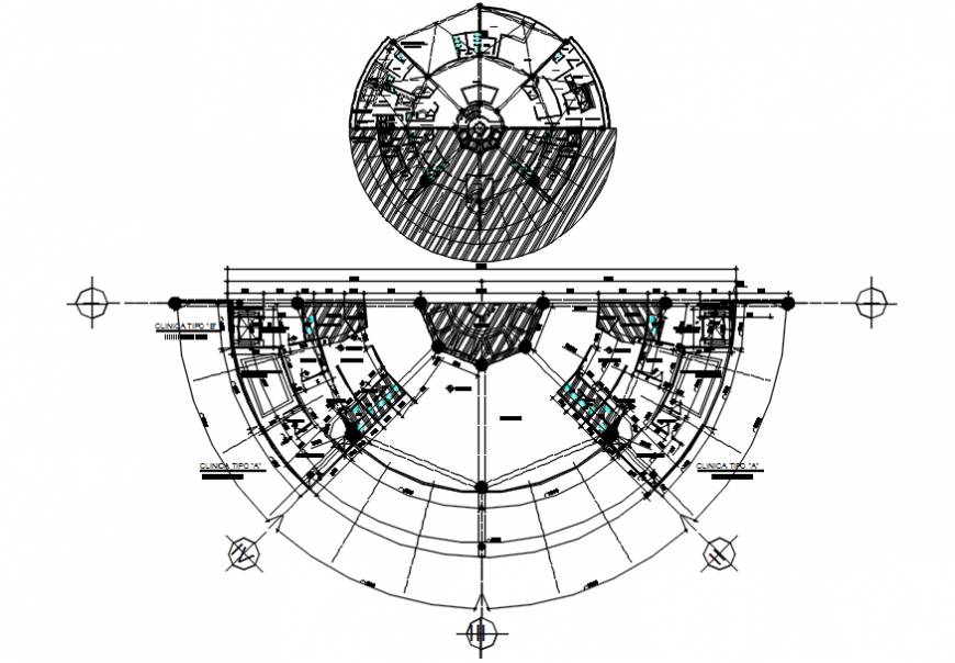 A type fourth floor plan of clinic in AutoCAD file