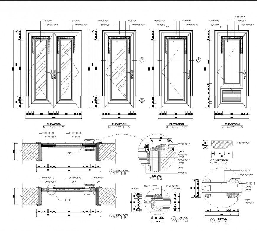 A variety of door CAD Gallery layout file
