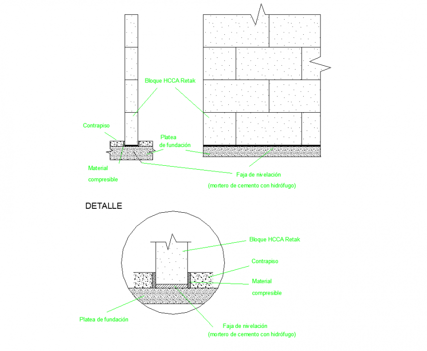 Wall Section Detail Plan in DWG Format for AutoCAD file