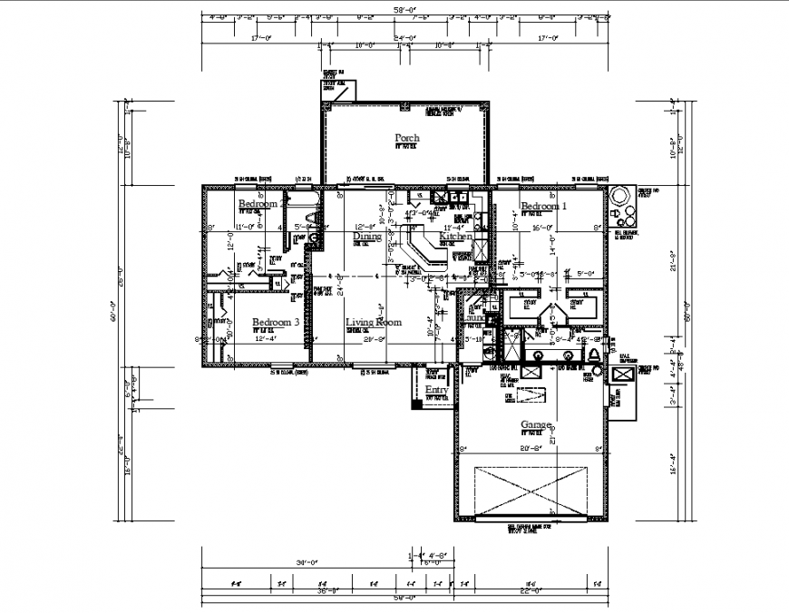 A Working house plan detail dwg file