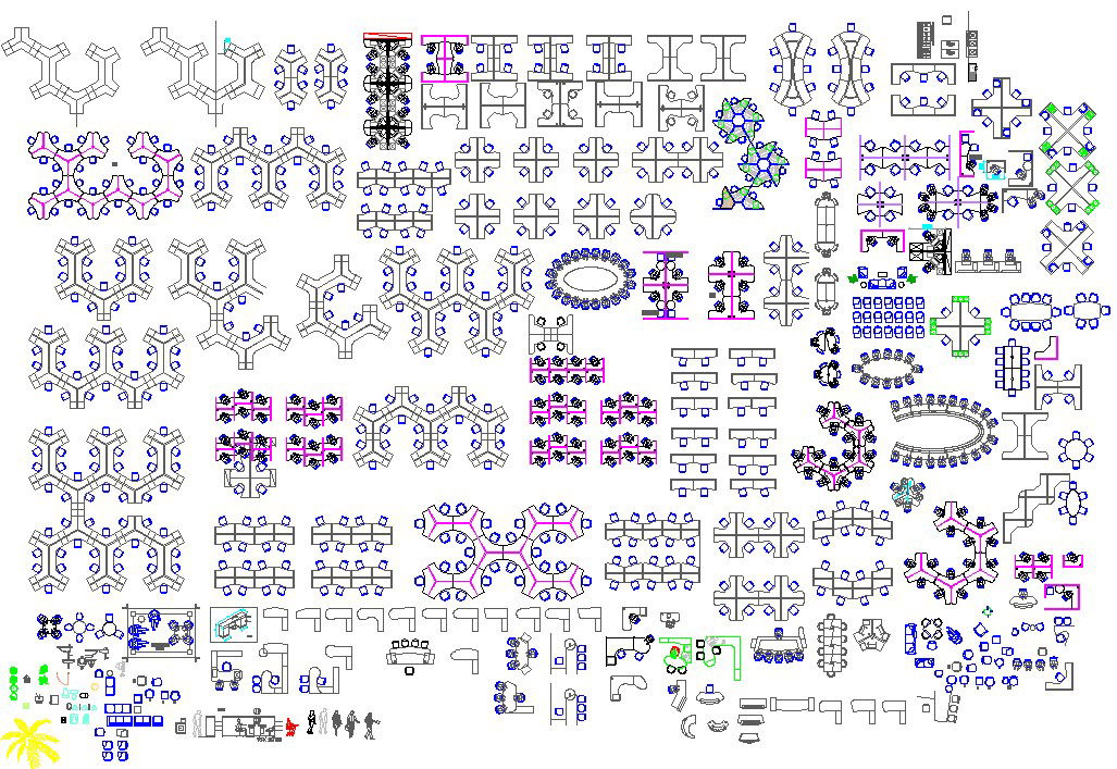 Office furniture cad blocks
