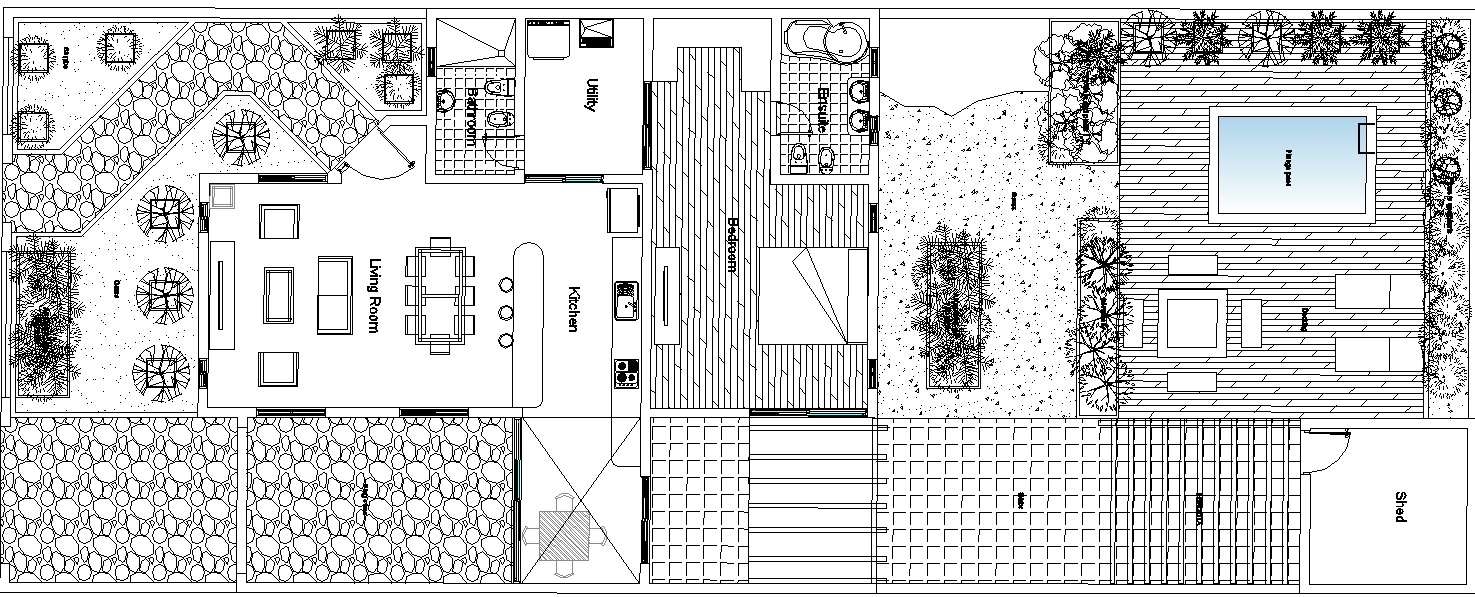 Sweet Home CAD Drawing with Layout and Furniture Details DWG