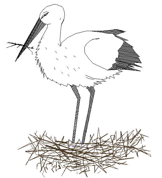 Stork Nest AutoCAD Drawing File for Landscape and Architectural Use