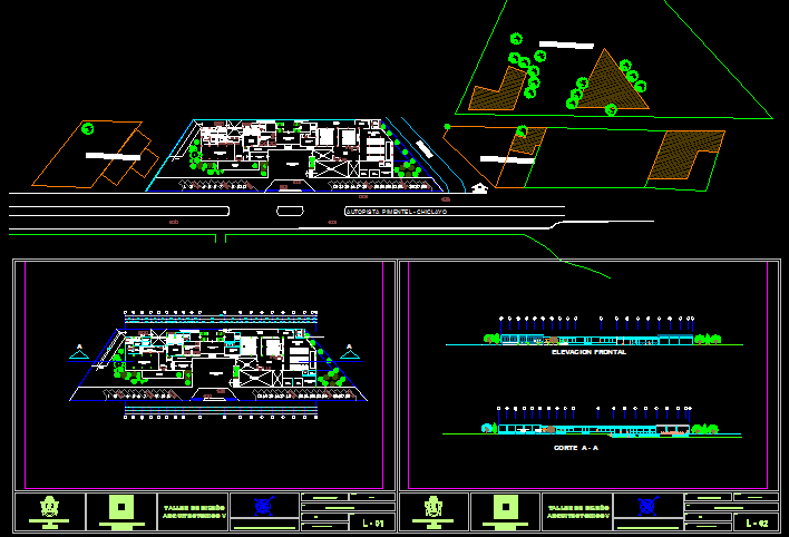 Restaurant Design CAD Drawing with Plan Elevation and Section Details