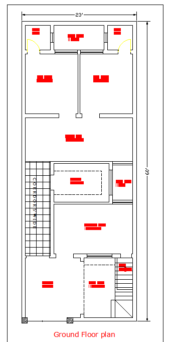 Ground Floor Residential Layout with Functional Space Planning