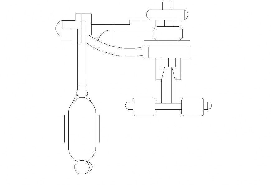 Abdominal presser gyming equipment detail 2d view layout file in autocad format