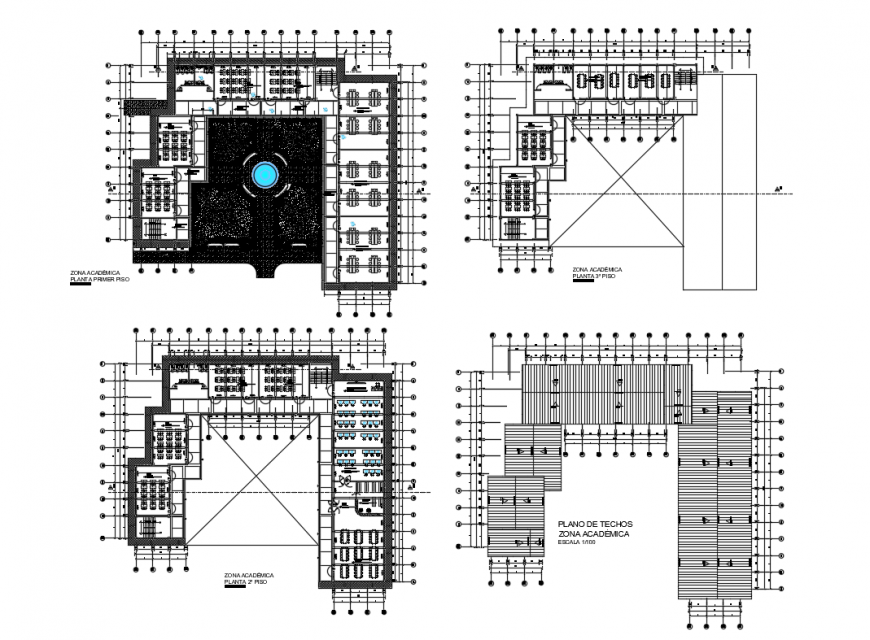 Academic institute college floor plan layout cad drawing details dwg file