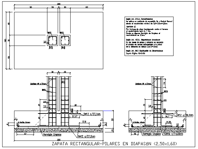 Rectangular Pillar detail foundation