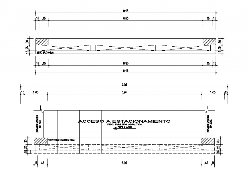 Access to parking of industrial plant distribution plan details dwg file