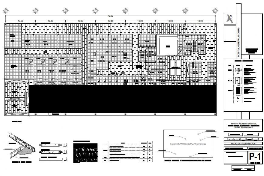 Acoustic ceiling panels for offices and hospital waiting room plan layout file