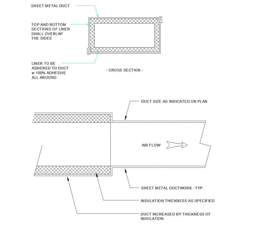 Acoustic duct insulation layout file