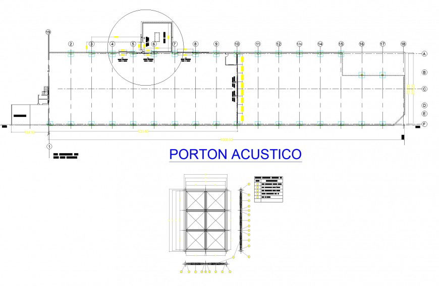 Acoustic gates Foundation plan and section layout file