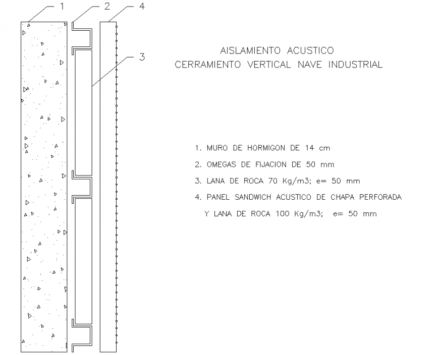 Acoustic insulation vertical closing industrial ship detail dwg file