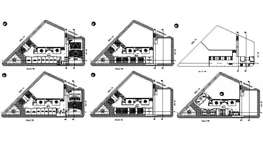 Acting school floor plan distribution drawing details dwg file