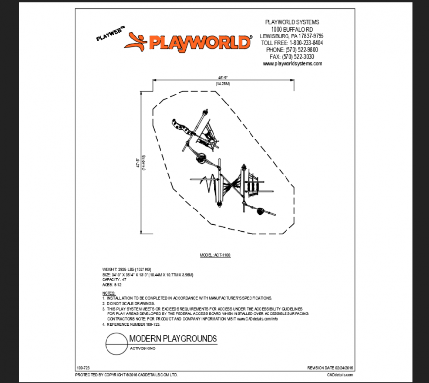 Activo king play area equipment details of themed playground dwg file