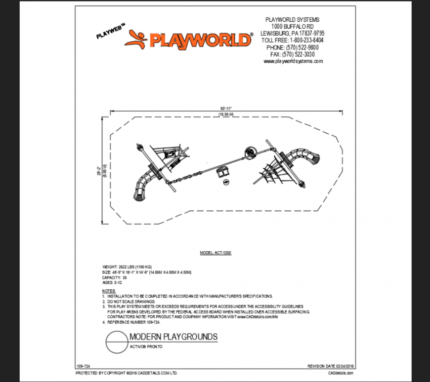 Activo pronto themed park system play area structure with roof dwg file
