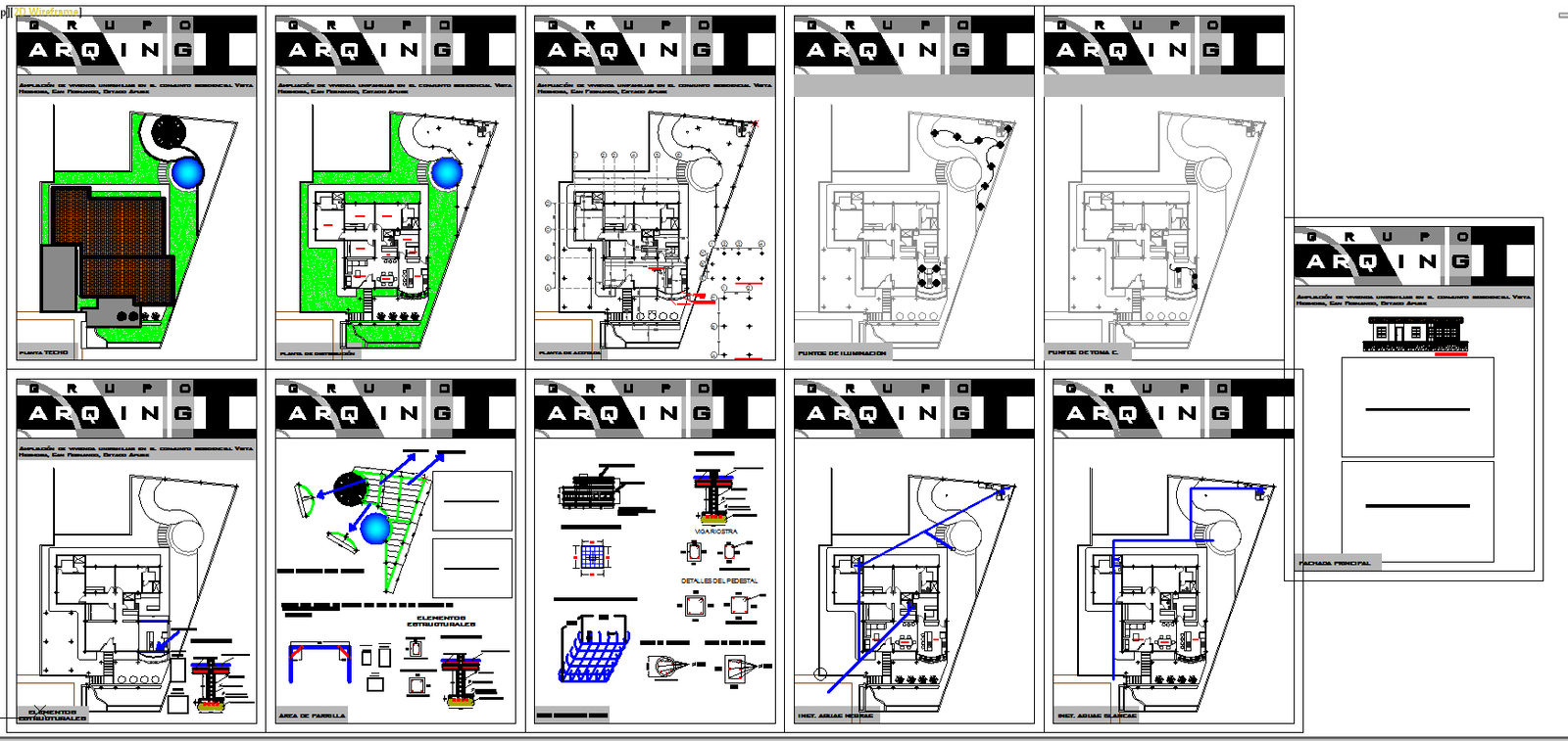 House Project DWG with Plans Sections Electrical and Structural