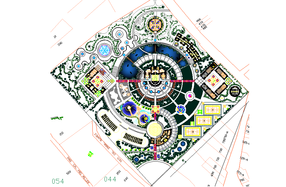 Cultural Activity Centre Plan with Landscape and Site Layout DWG