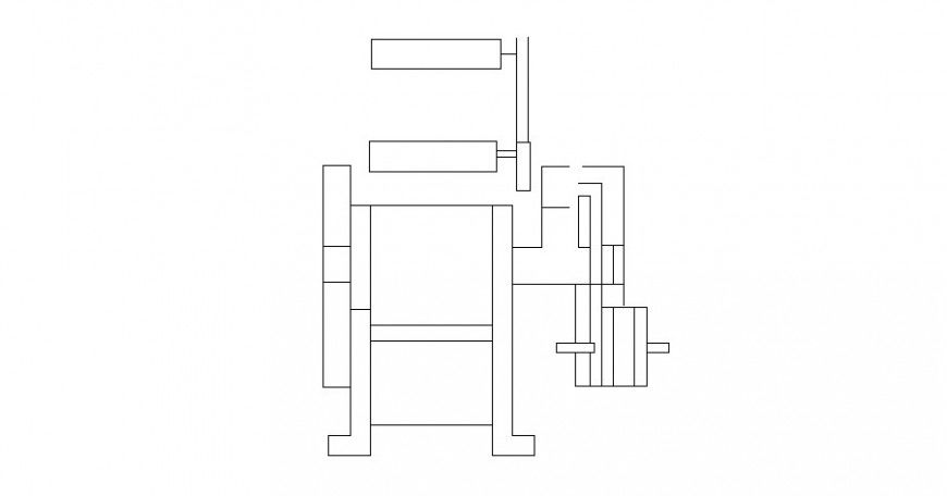 Adductor machine detail 2d view gyming equipment block layout file in dwg format