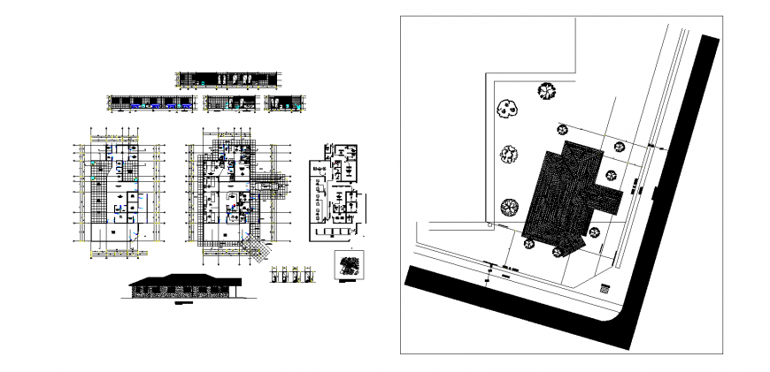 Administration building detailed architecture project dwg file