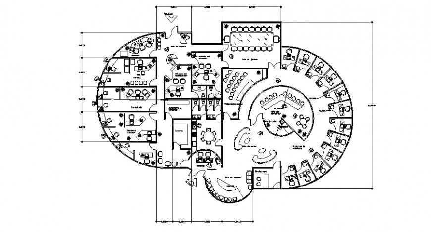 Administration office floor layout plan cad drawing details dwg file