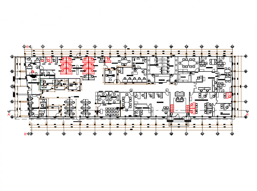 Administration office layout plan auto cad details dwg file