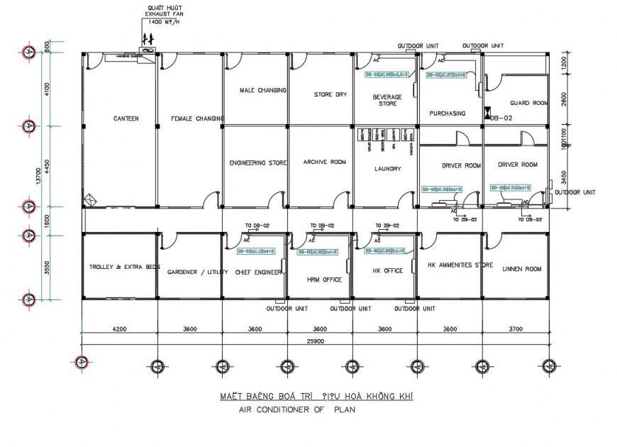 Administration office plan details of industrial plant cad drawing details dwg file