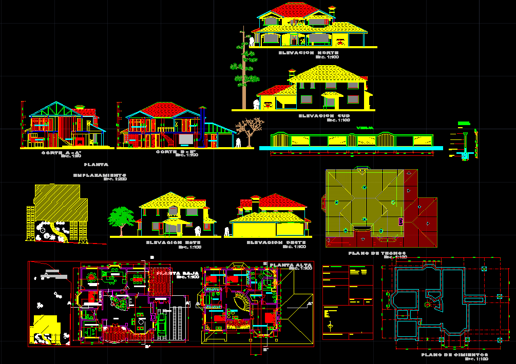 Villa Design AutoCAD DWG File with Detailed Floor Plan Layout