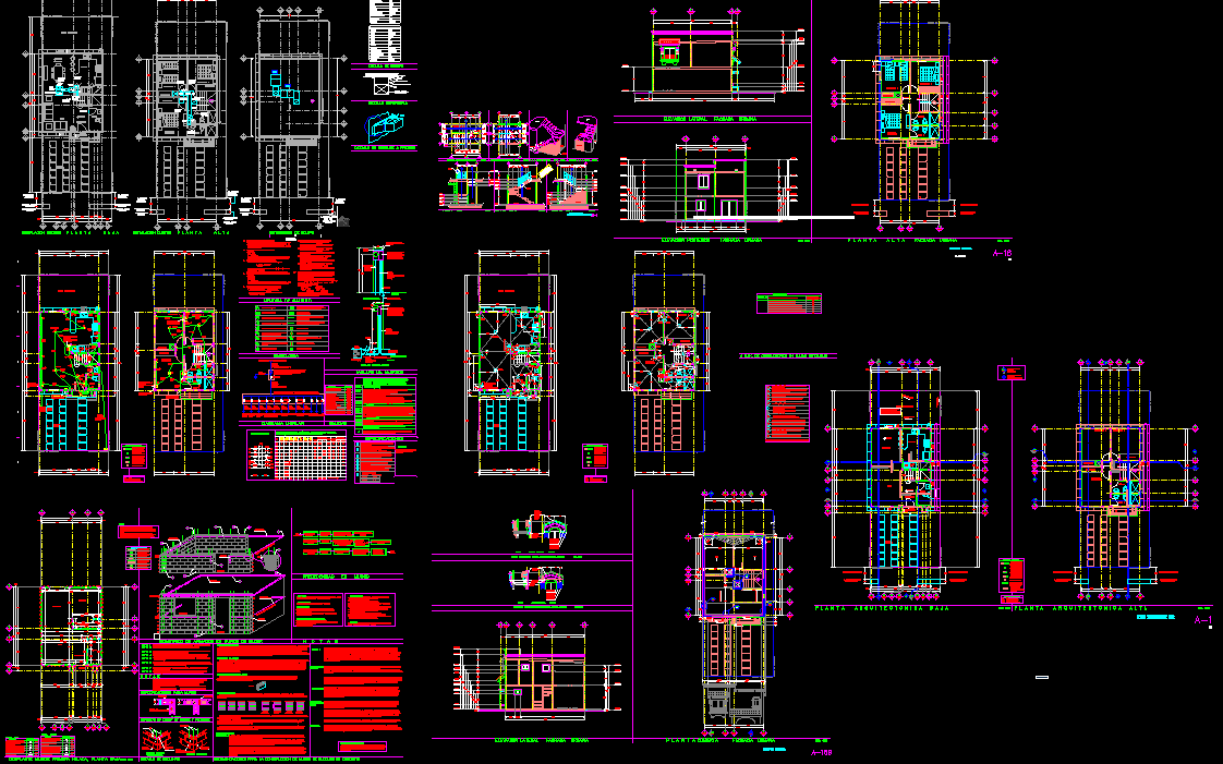 Small Residential House AutoCAD DWG File with Floor and Section Plan