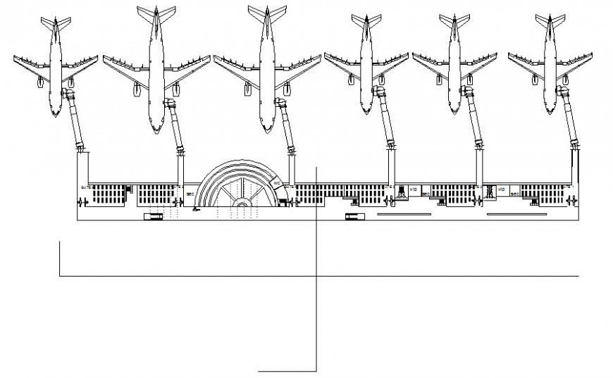 Aerodrome detail work plan 2d drawing in autocad