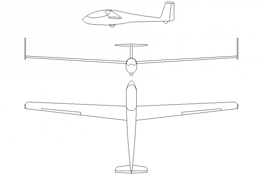 Aeroplane detail elevation autocad file