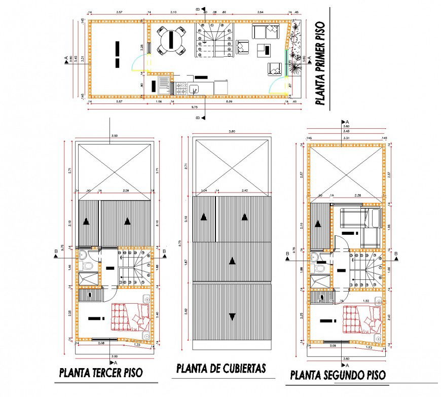 Affordable housing development plan autocad file