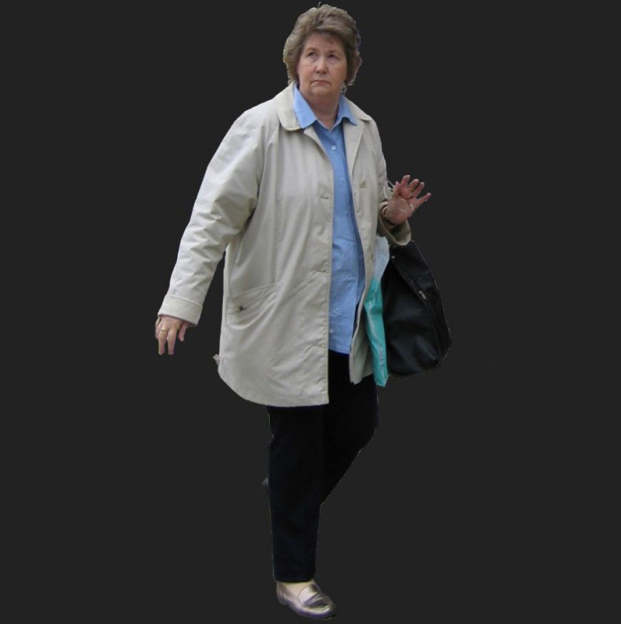 Aged woman CAD blocks detail 3d model layout file