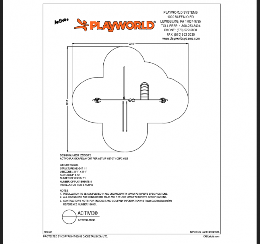 Agro activo play equipment details of garden dwg file