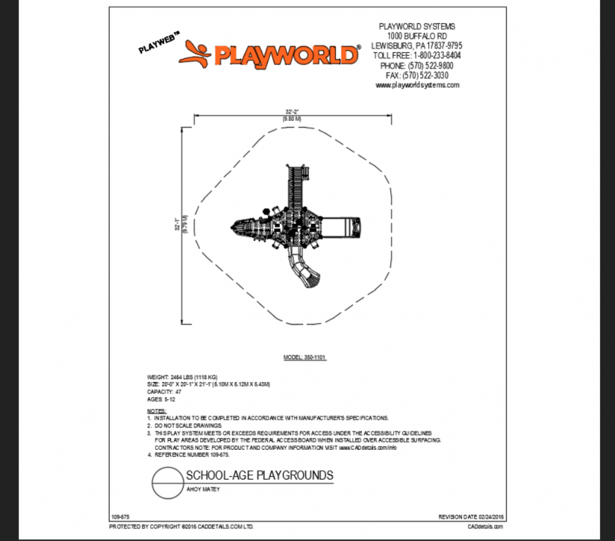 Ahoy matey top view of school theme park play area equipment details dwg file