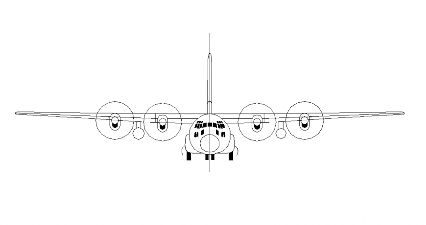 Air-plane Front side View Show the drawing