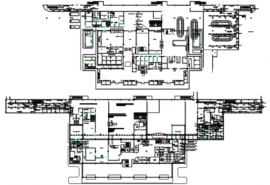 Air condition section, plan and electrical automation drawing details dwg file