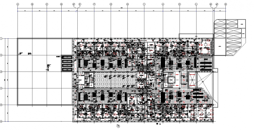 Air conditioning ducts network of building in dwg file.