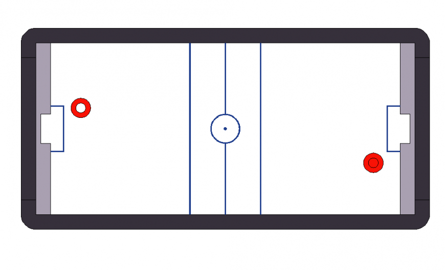 Air hockey table detail layout file in autocad format