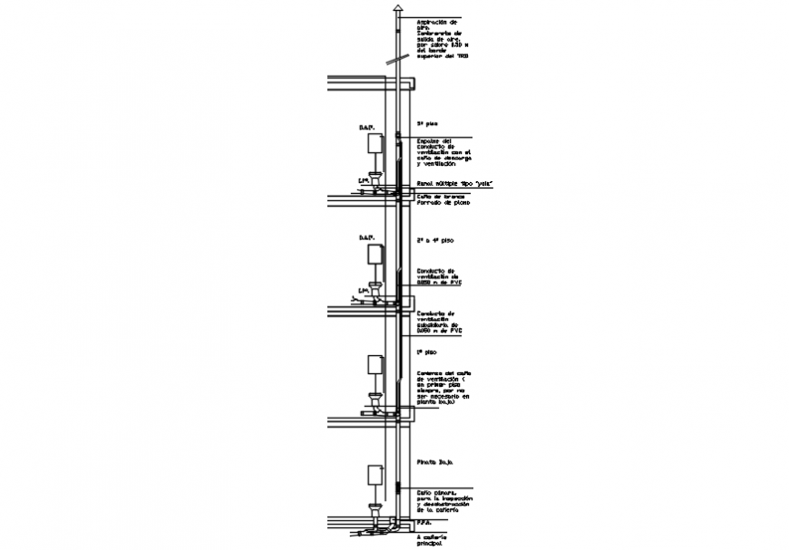 Air outlet cap and tube on floor in AutoCAD file
